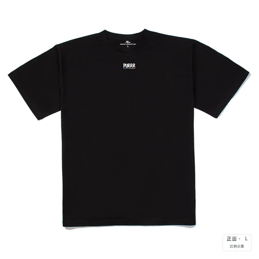 PURR|240g 重磅落肩棉T 黑色 正面