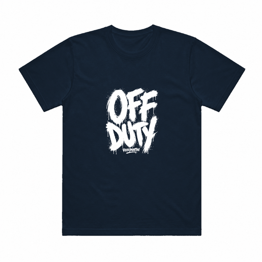 自有設計 No.002 — OFF DUTY 街頭塗鴉 藏青色 T 恤