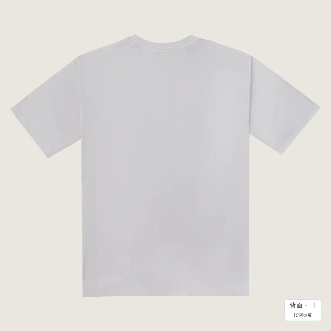 諧音小人日常｜煩惱打包｜240g 重磅落肩T恤 煙霧紫 背面