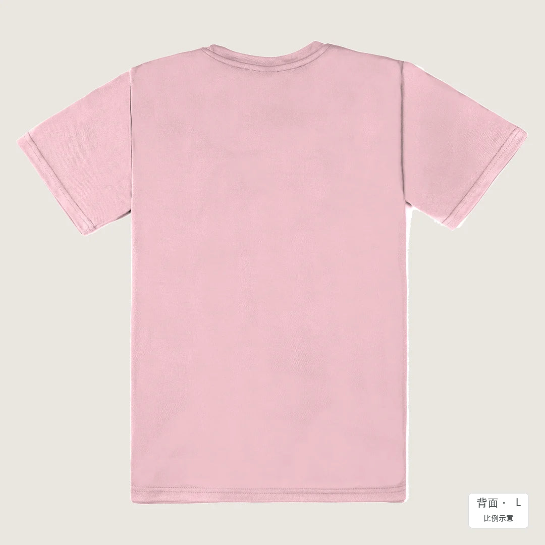 諧音小人日常｜柿事順心｜機能排汗T恤 粉紅 背面