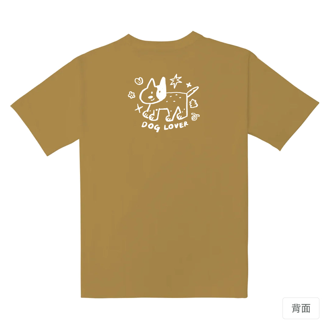 RickyMartini × 嗚滴的奴才｜愛狗那派｜重磅落肩T恤 蜜茶色 背面