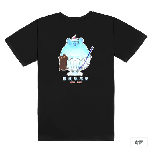 RickyMartini × 噗吉糬｜鼠鼠冰菓室-蘇打鼠｜機能排汗T恤 黑色 背面