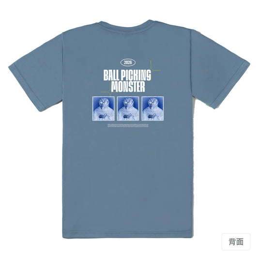 RickyMartini × 懶懶骨頭｜挑球怪字體設計｜機能排汗T恤 星空灰 背面