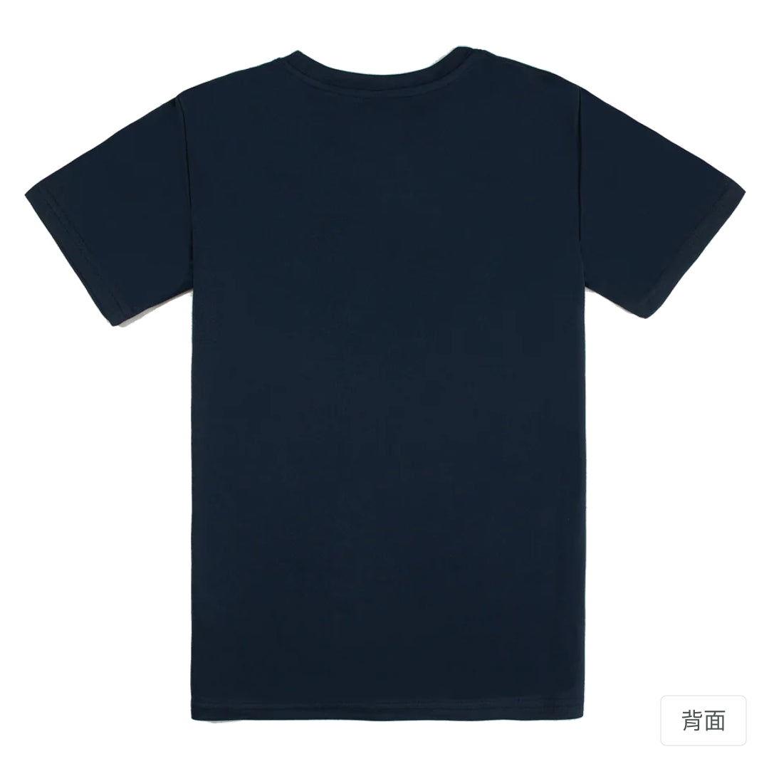 RickyMartini × RickyMartini 官方設計｜諧教 001｜抬鐘人（深色衣款）｜機能排汗T恤 藏青色 背面