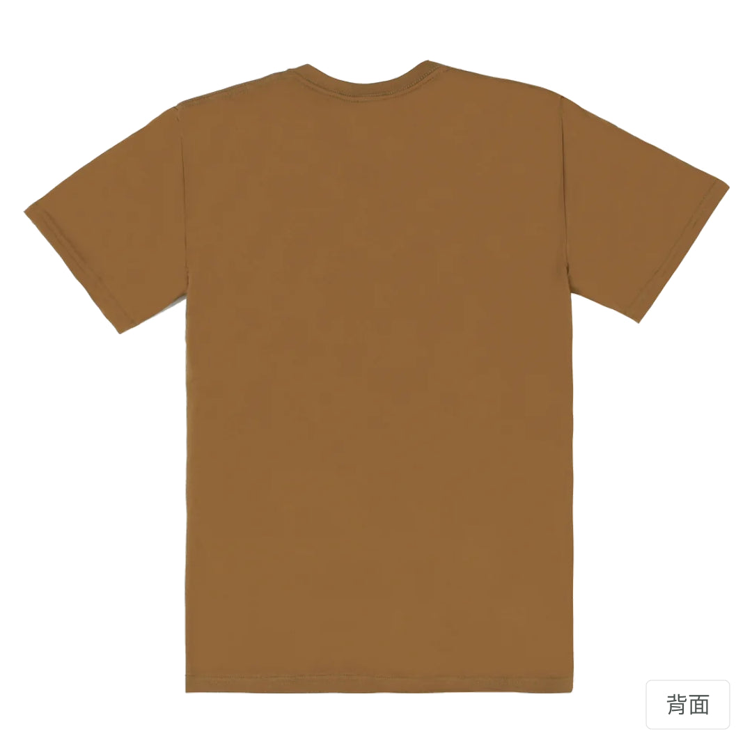 RickyMartini × RickyMartini…｜諧教 001｜抬鐘人（深色衣款）｜180g 精梳棉圓筒T恤 大地褐 背面