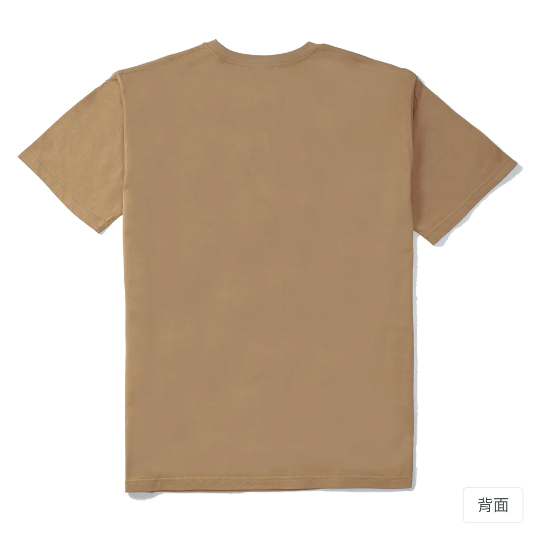 RickyMartini × RickyMartini 官方設計｜諧教 001｜抬鐘人（深色衣款）｜210g 精梳棉T恤 奶茶色 背面
