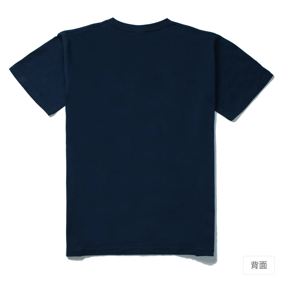 RickyMartini × RickyMartini 官方設計｜諧教 001｜抬鐘人（深色衣款）｜210g 精梳棉T恤 藏青 背面