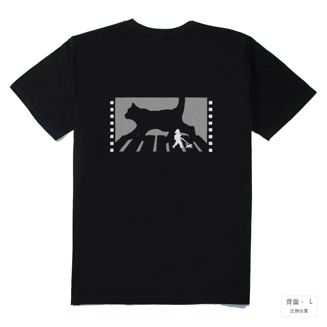 Kitty Road｜黑色210g 精梳棉T 黑色 背面