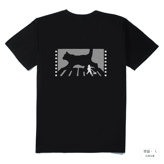Kitty Road｜黑色210g 精梳棉T 黑色 背面