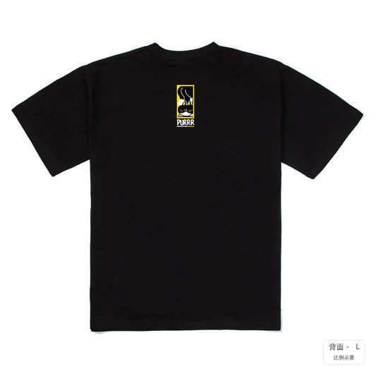 PURR｜240g 重磅落肩棉T 黑色 背面