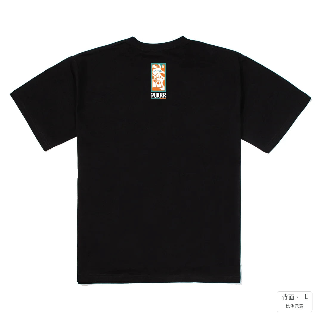 PURR｜240g 重磅落肩棉T 黑色 背面