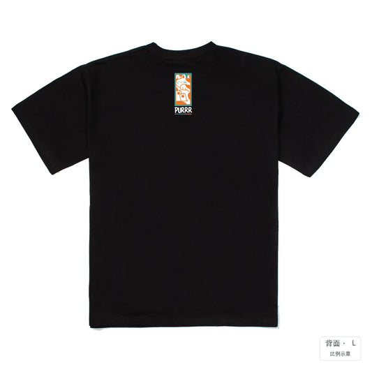 PURR｜240g 重磅落肩棉T 黑色 背面