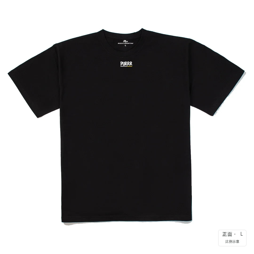 PURR｜240g 重磅落肩棉T 黑色 正面