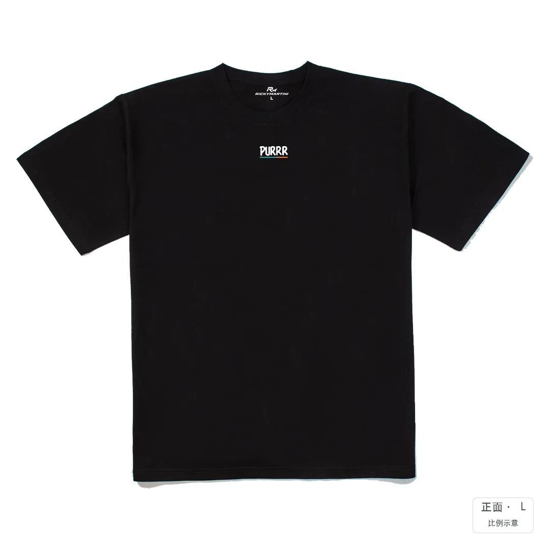 PURR｜240g 重磅落肩棉T 黑色 正面