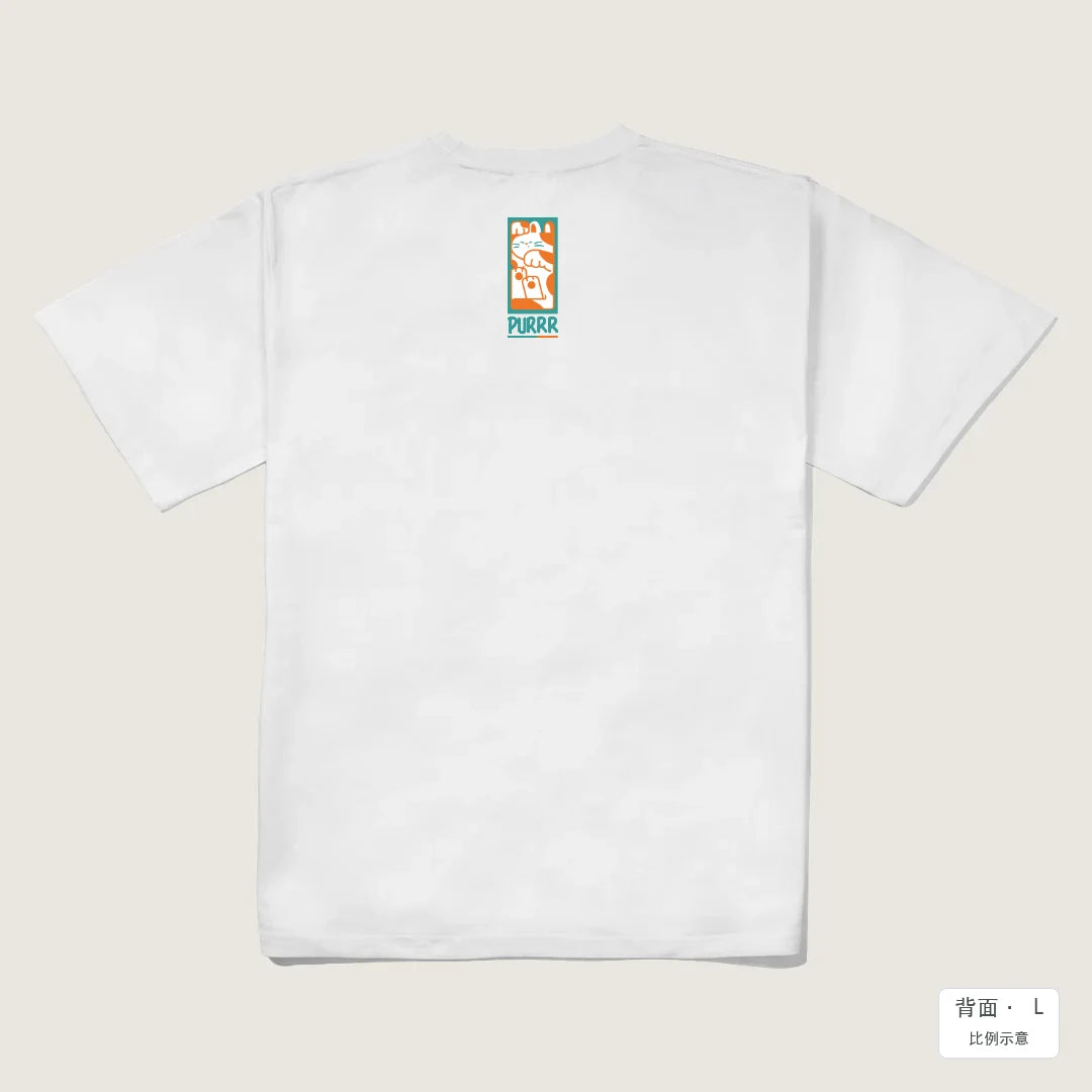 PURR｜240g 重磅落肩棉T 白色 背面