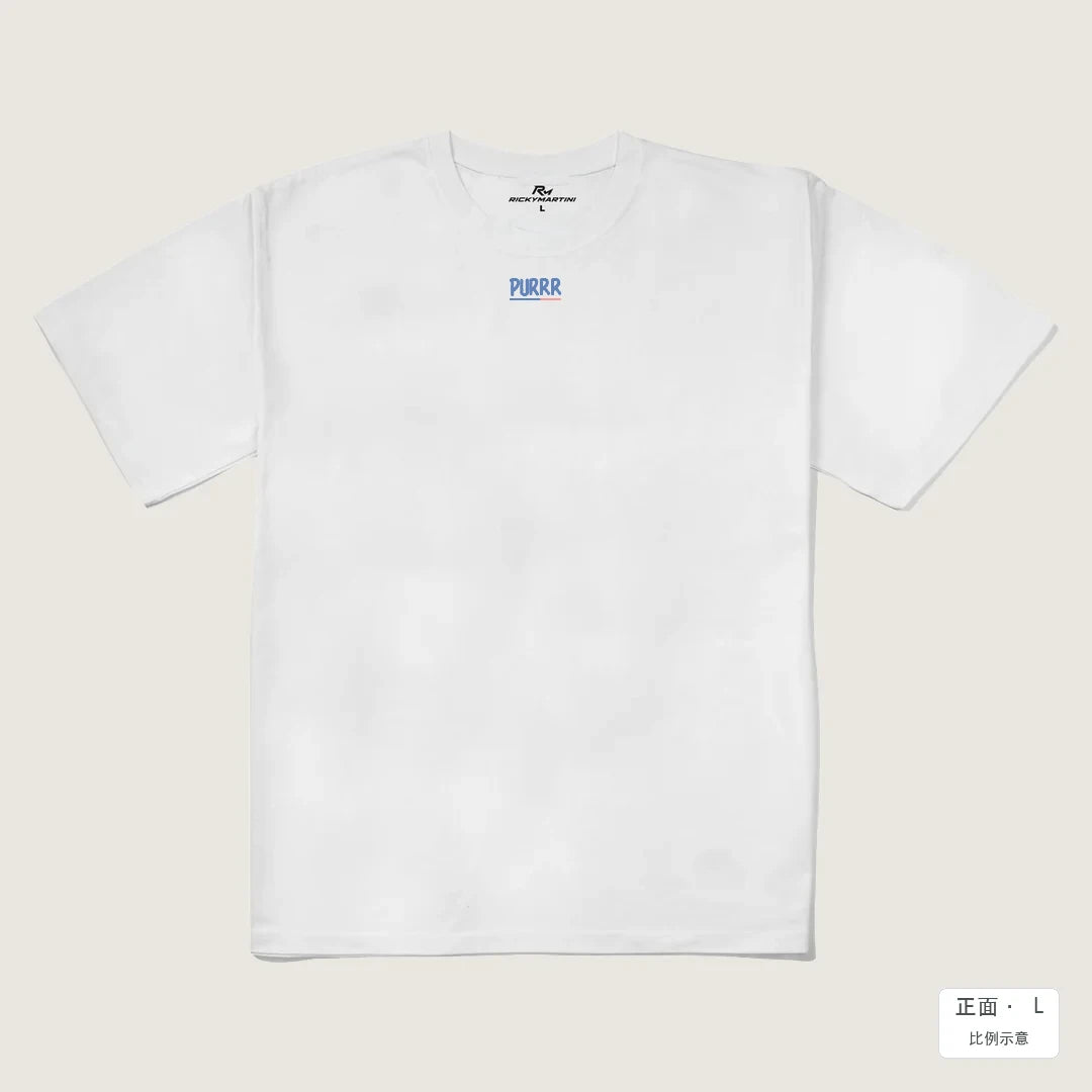 PURR｜240g 重磅落肩棉T 白色 正面