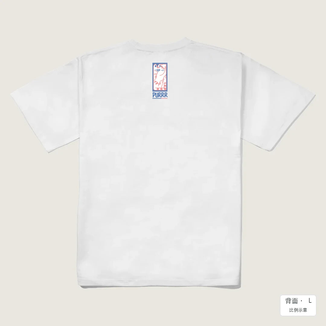 PURR｜240g 重磅落肩棉T 白色 背面