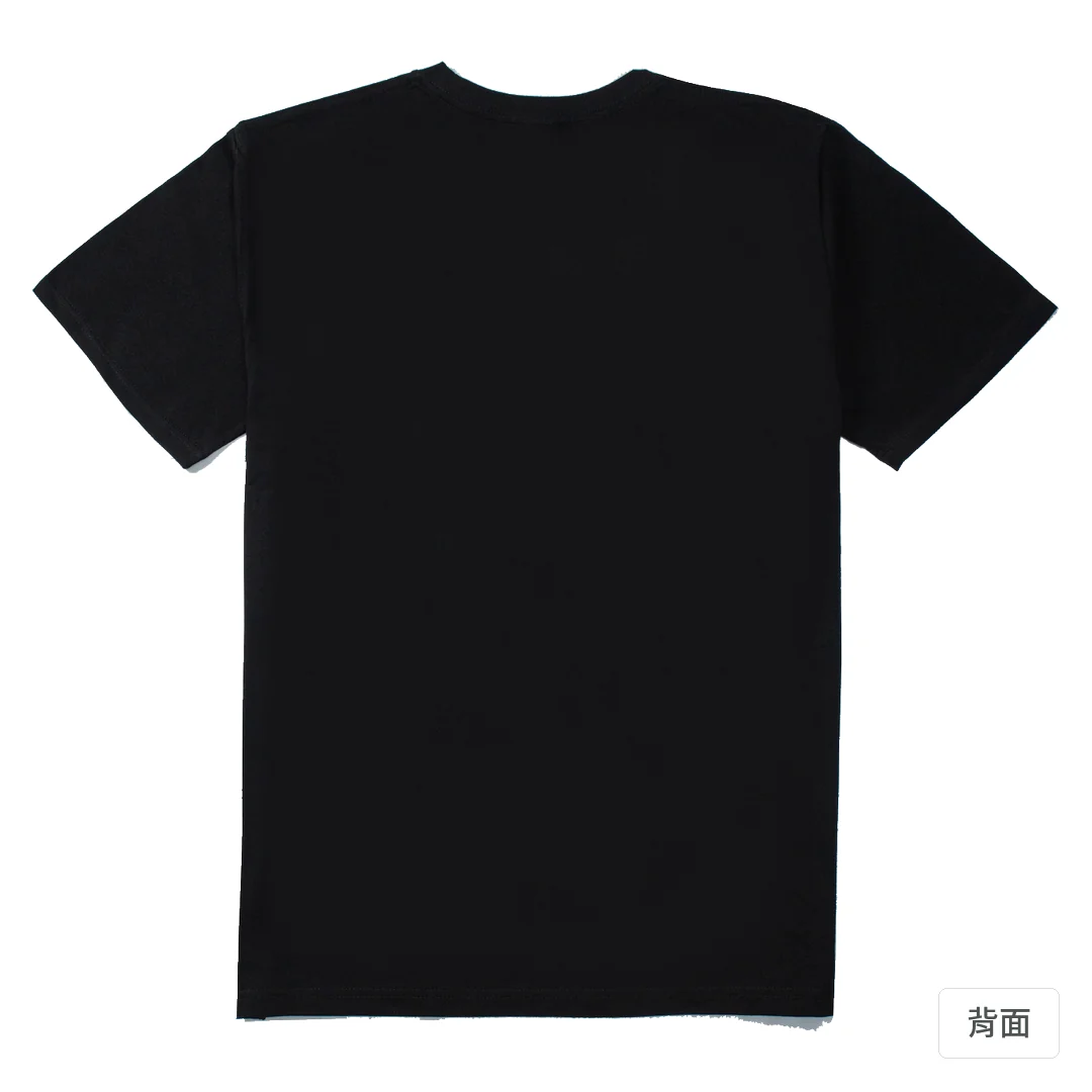 諧教 002｜喵力人（深色衣款）｜210g 精梳棉T 黑色 背面