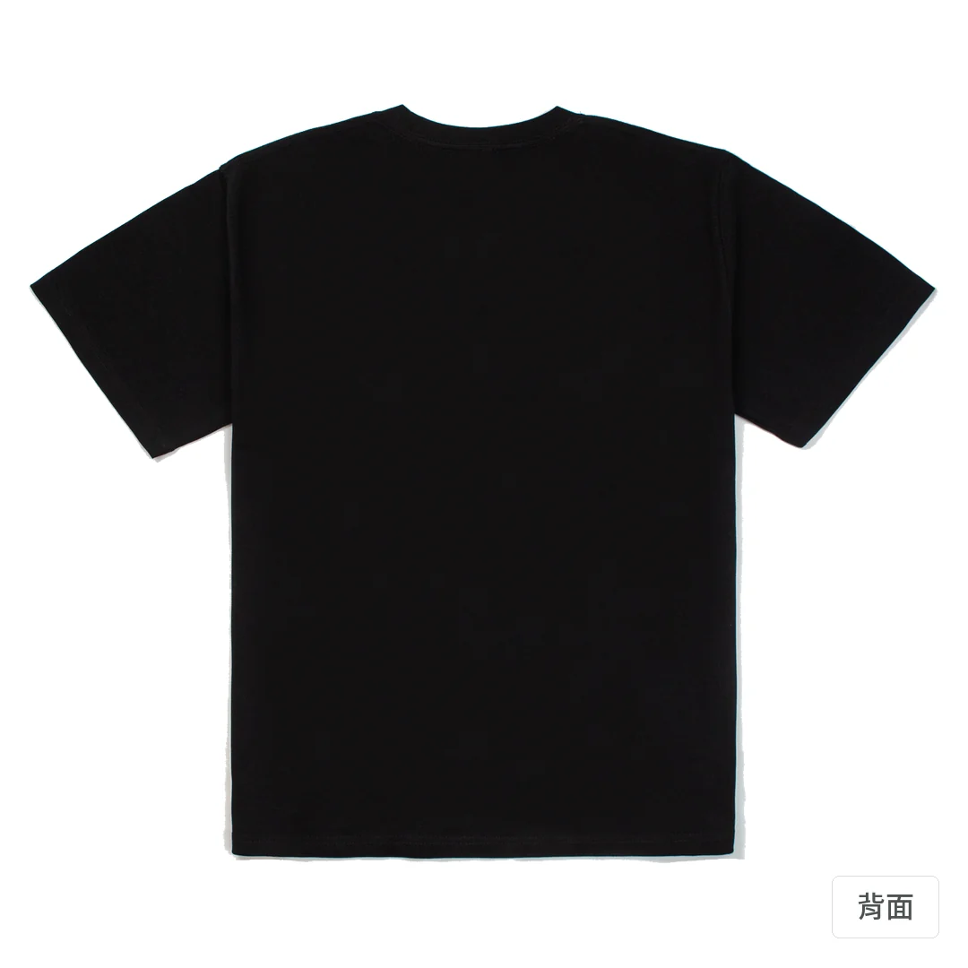 諧教 002｜喵力人（深色衣款）｜280g 重磅落肩棉T 黑色 背面