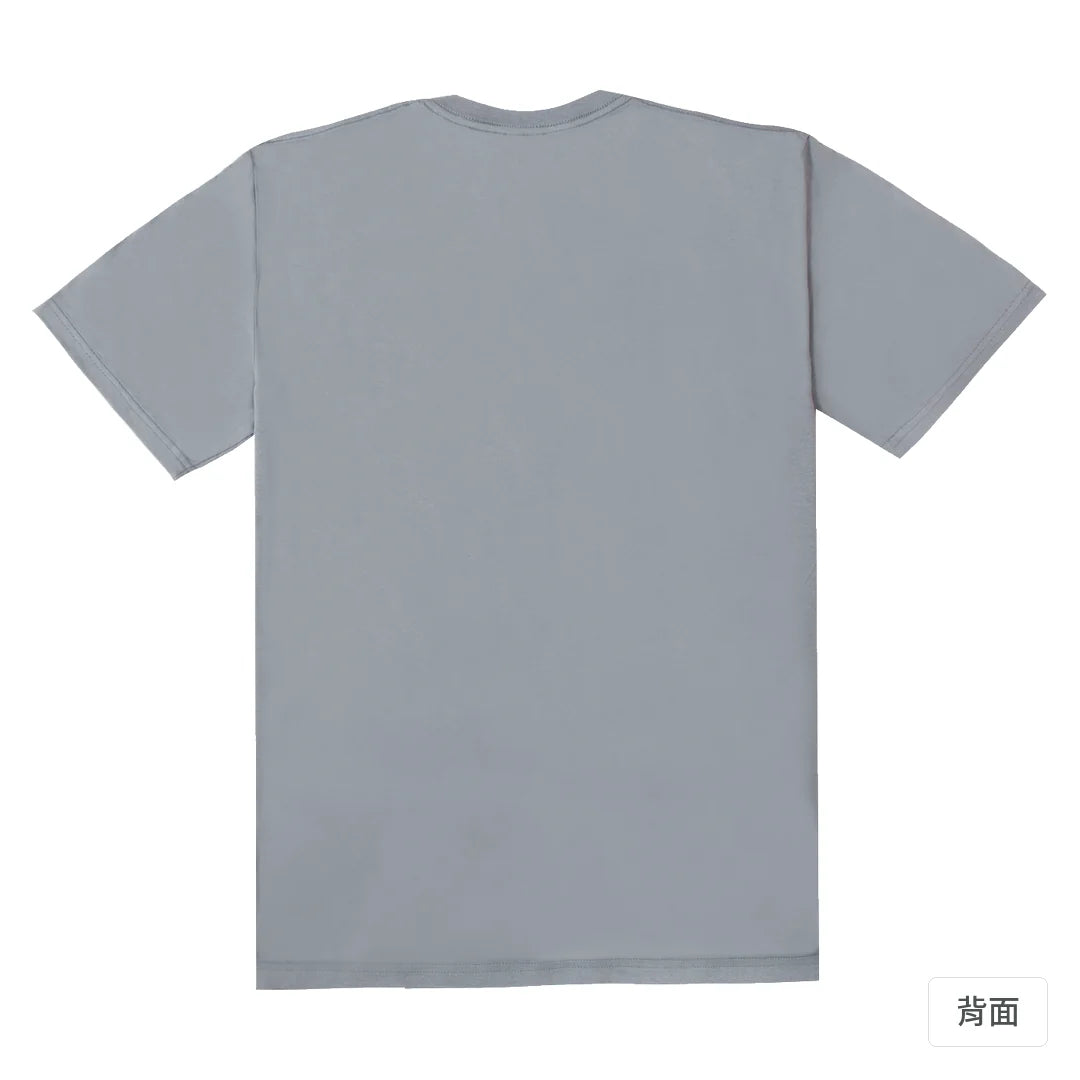 諧教 004｜逃猿人（淺色衣款）｜180g 精梳棉圓筒T 雪青灰 背面