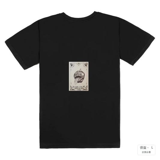 每日一蘋果｜涼感排汗機能衫 黑色 背面