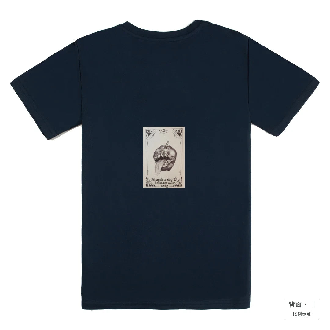每日一蘋果｜涼感排汗機能衫 藏青色 背面