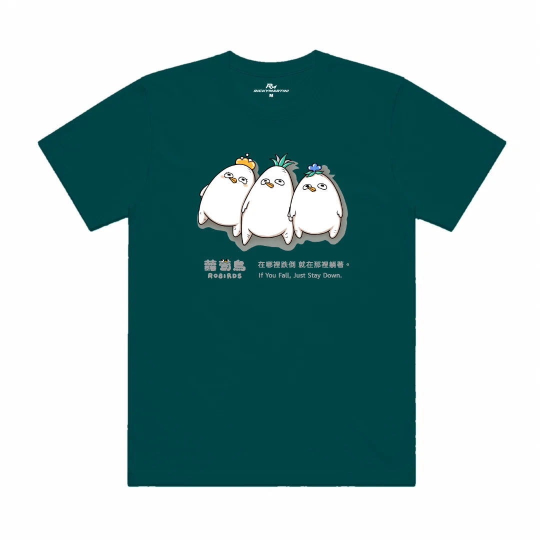 躺平蘿蔔鳥｜涼感排汗機能衫 鯨魚藍 正面