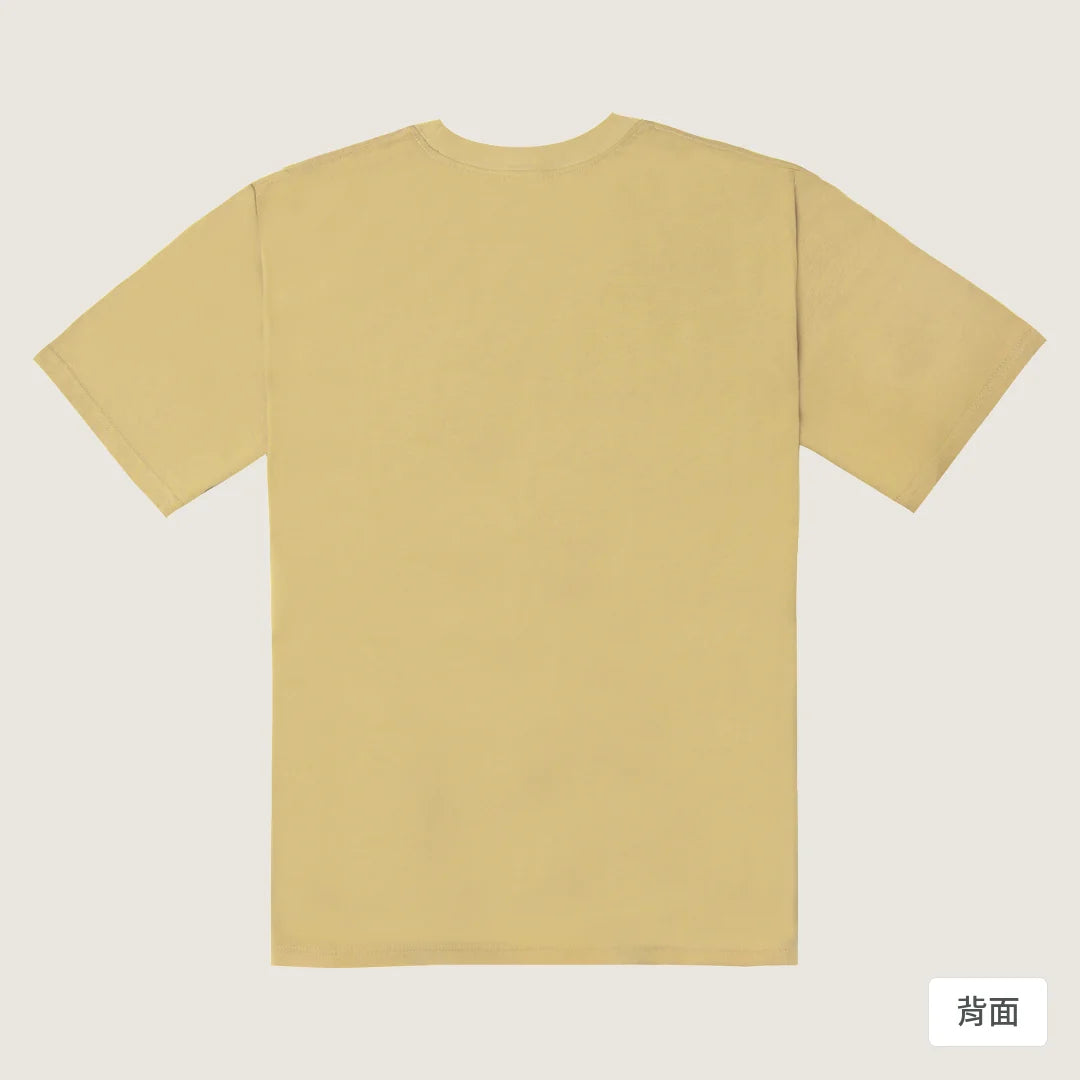諧教 021｜隕臨人（淺色衣款）｜240g 重磅落肩棉T 深卡其 背面