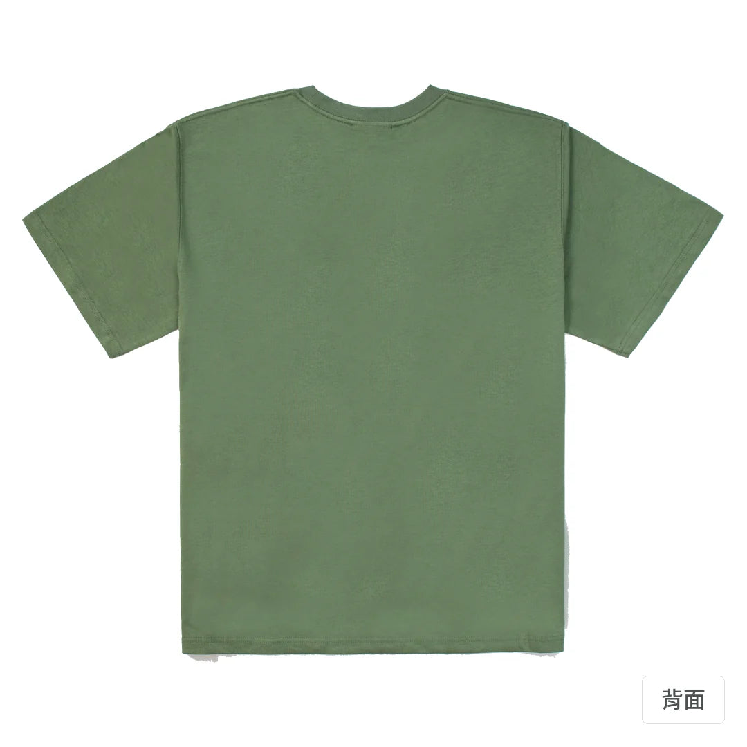 諧教 003｜雞籠人（深色衣款）｜280g 重磅落肩棉T 深抹茶 背面
