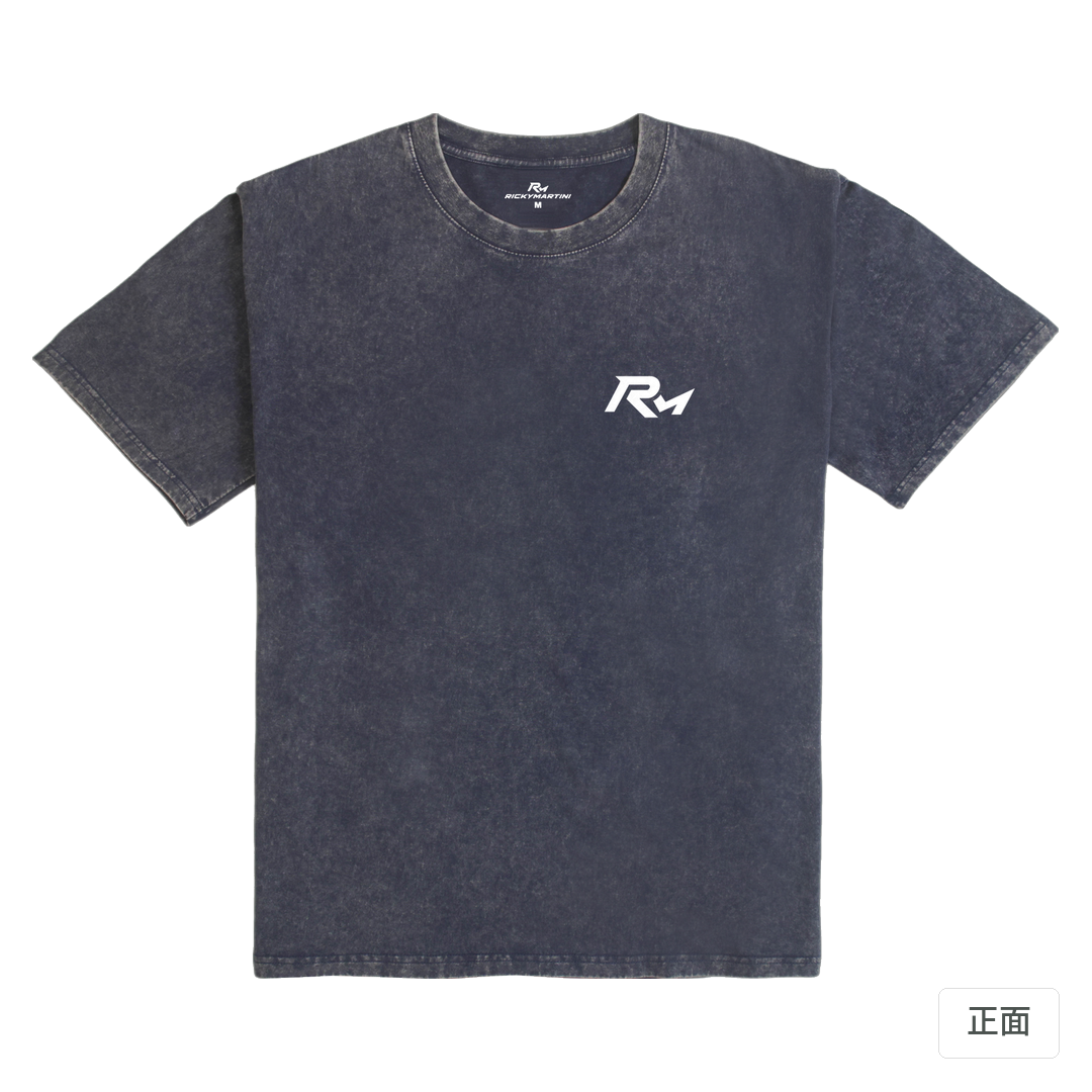 RM｜235g 水洗落肩棉T 深海藍 正面