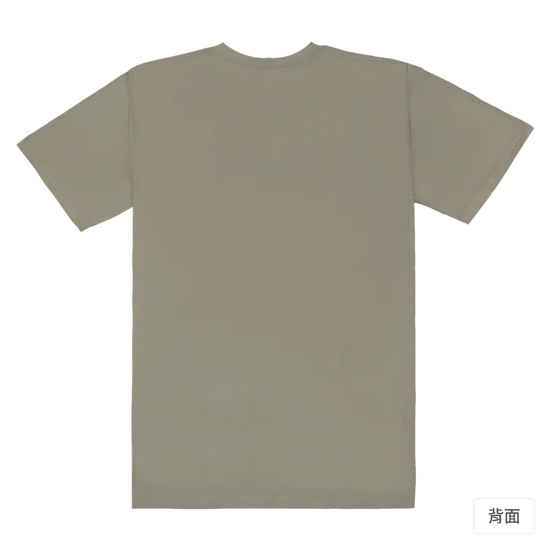 諧教 012｜糕熊人（深色衣款）｜180g 精梳棉圓筒T 大象灰 背面