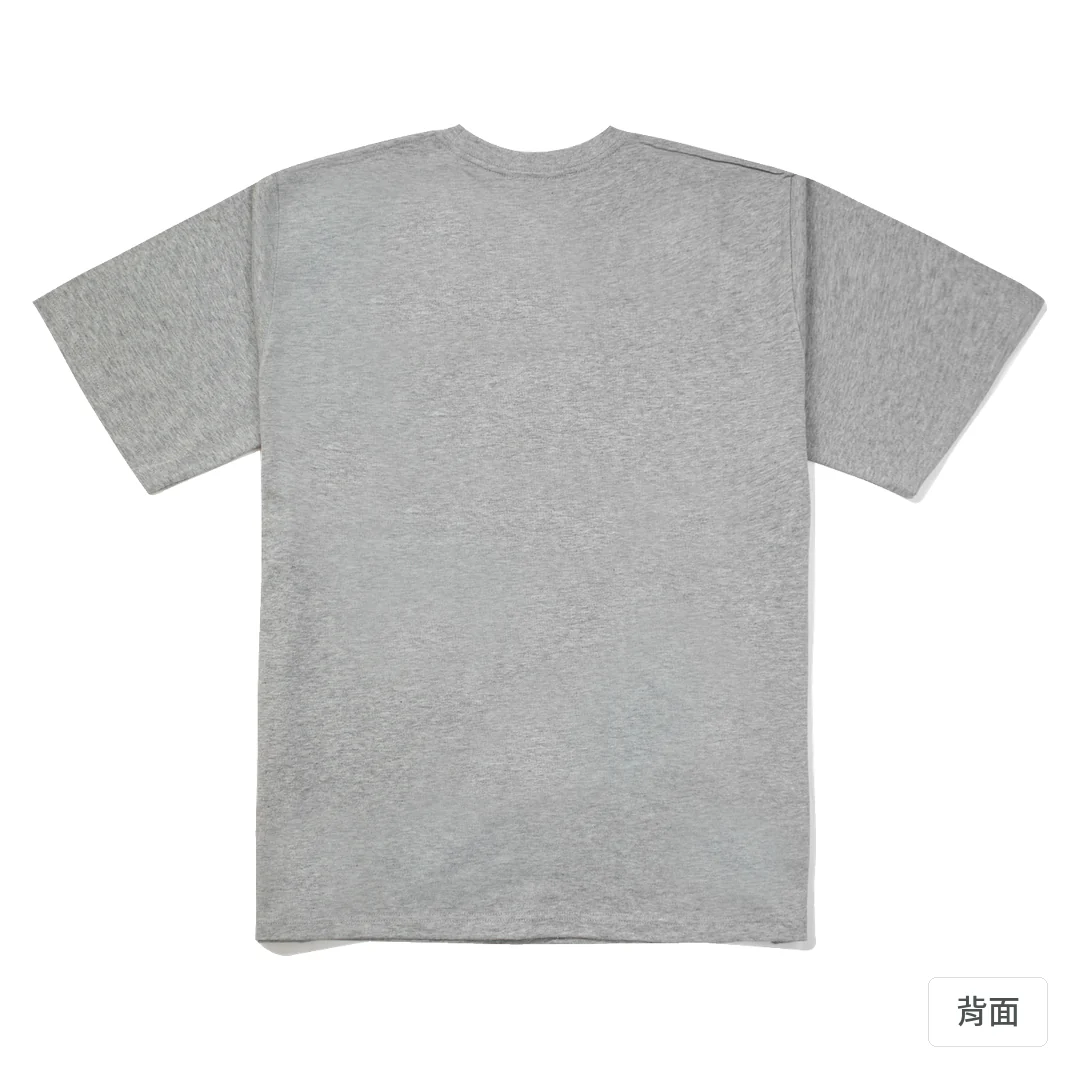 諧教 012｜糕熊人（淺色衣款）｜280g 重磅落肩棉T 麻灰 背面