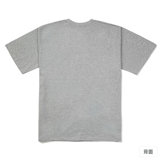 諧教 011｜家一人（淺色衣款）｜280g 重磅落肩棉T 麻灰 背面