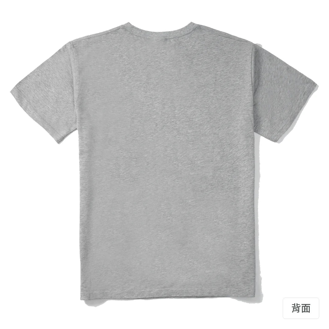諧教 005｜長花人（淺色衣款）｜210g 精梳棉T 麻灰 背面