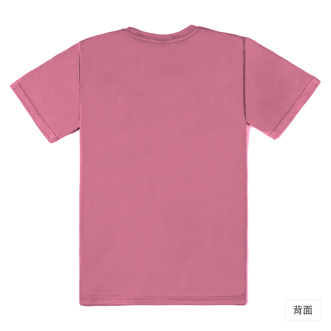 諧教 002｜喵力人（深色衣款）｜涼感排汗機能衫 蓮藕粉 背面