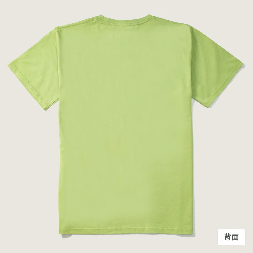 諧教 020｜胎男人（淺色衣款）｜210g 精梳棉T 抹茶綠 背面