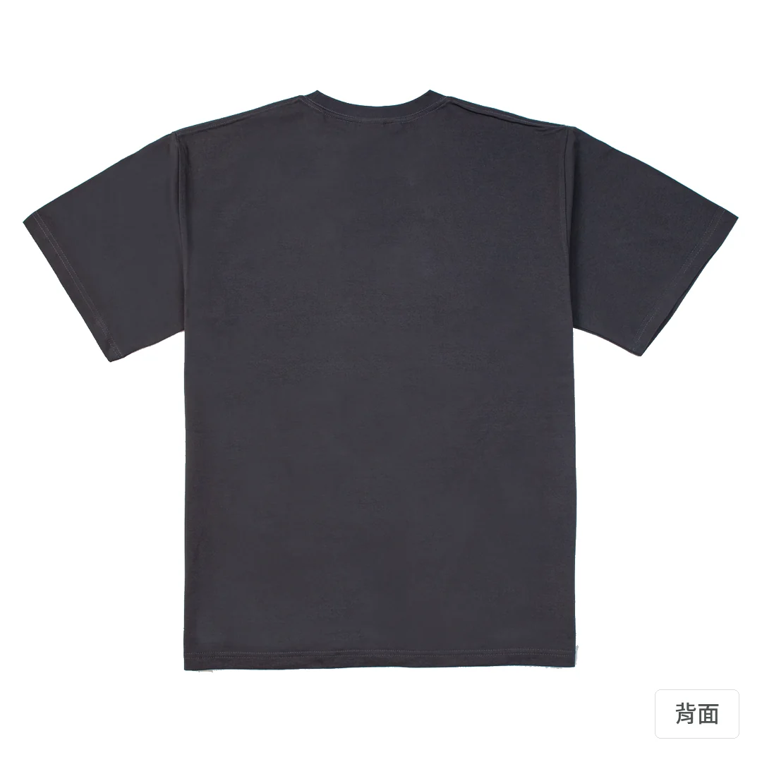 諧教 012｜糕熊人（深色衣款）｜240g 重磅落肩棉T 暗夜灰 背面