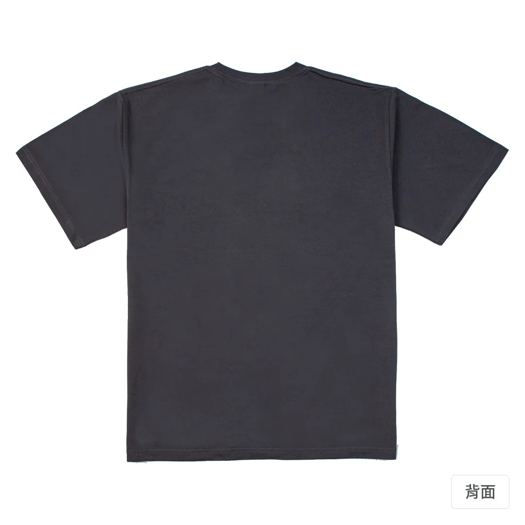諧教 004｜逃猿人（深色衣款）｜240g 重磅落肩棉T 暗夜灰 背面