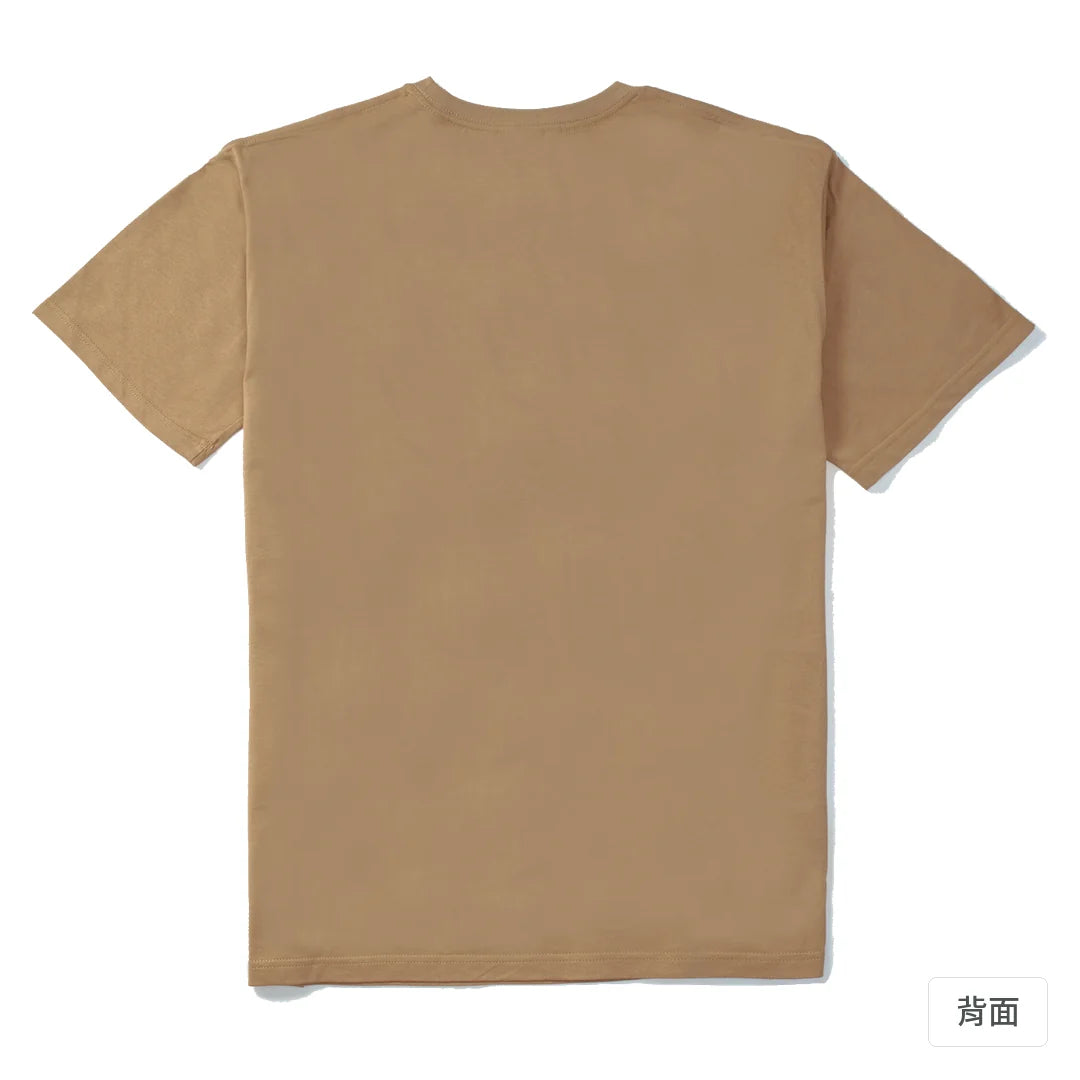 諧教 004｜逃猿人（深色衣款）｜210g 精梳棉T 奶茶色 背面