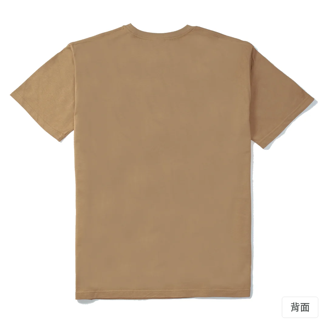 諧教 002｜喵力人（深色衣款）｜210g 精梳棉T 奶茶色 背面