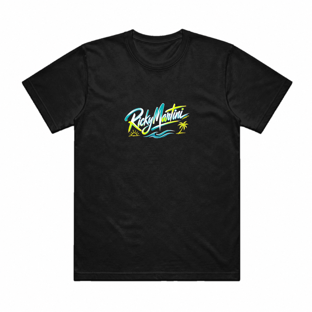 夏日系列 No.001 RickyMartini Wordmark 黑色 T 恤