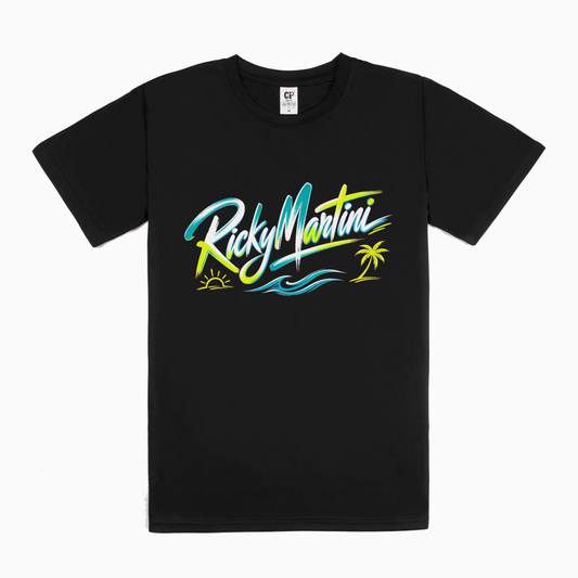 夏日系列 No.001 RickyMartini Wordmark 黑色 T 恤