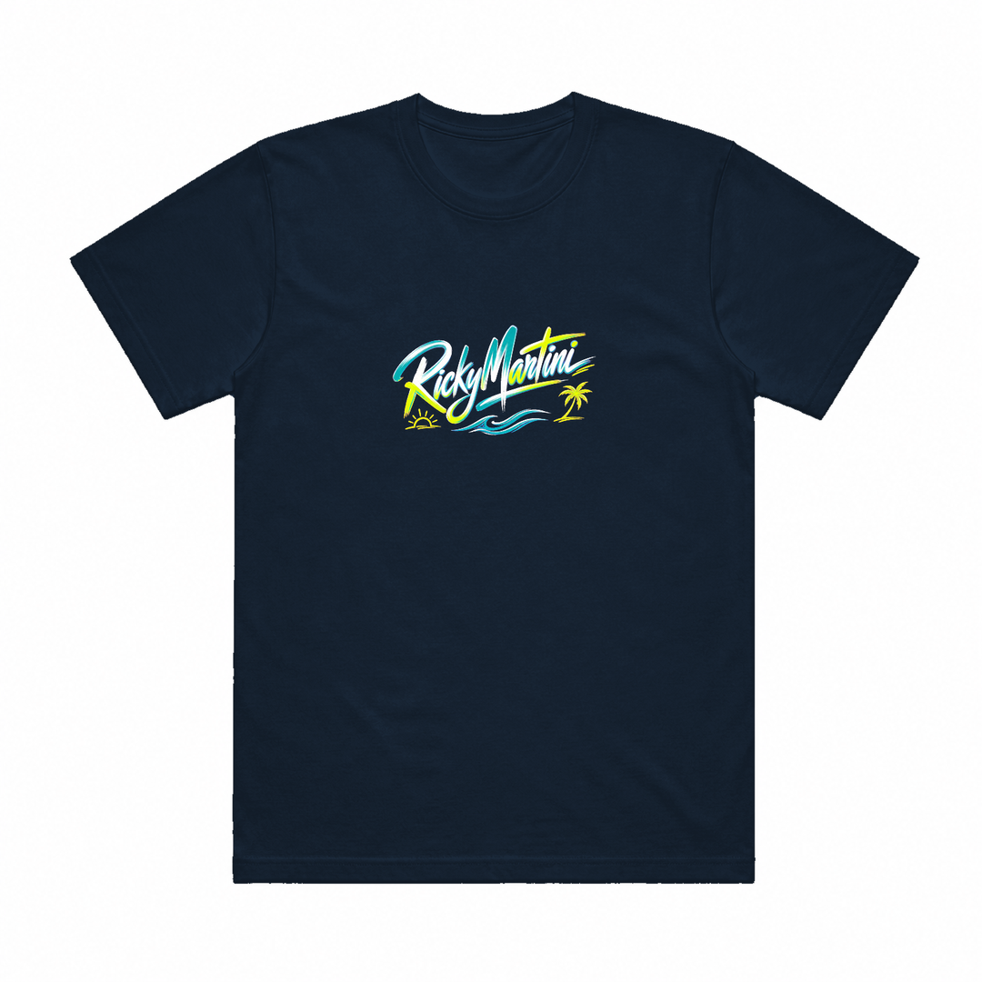 夏日系列 No.001 RickyMartini Wordmark 藏青色 T 恤