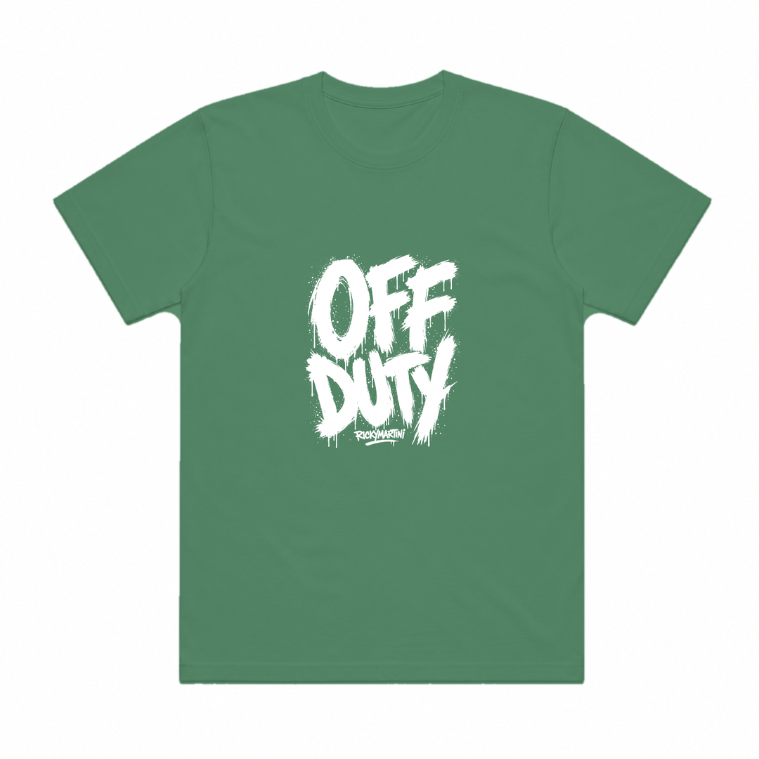 自有設計 No.002 — OFF DUTY 街頭塗鴉 橄欖綠 T 恤
