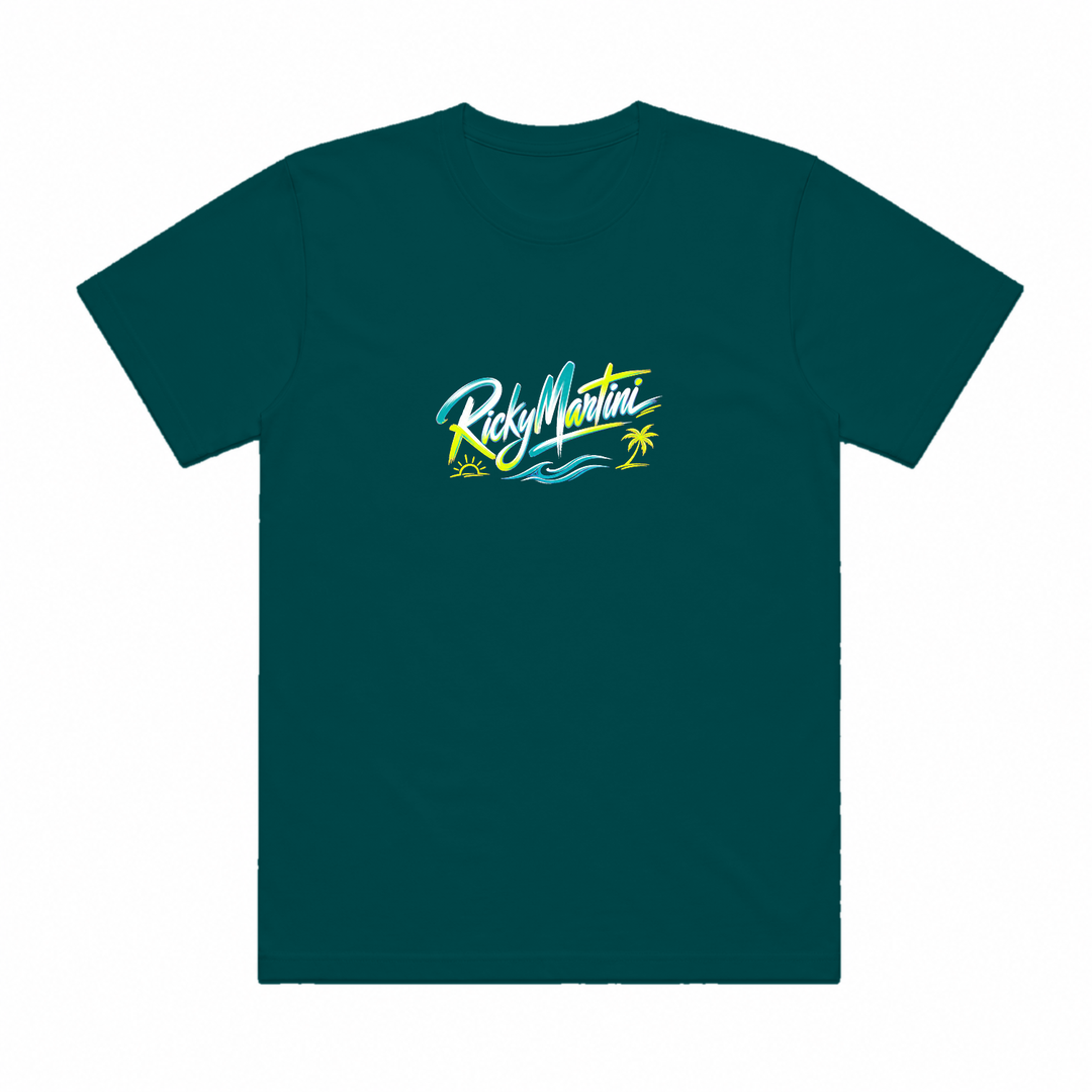 夏日系列 No.001 RickyMartini Wordmark 鯨魚藍 T 恤