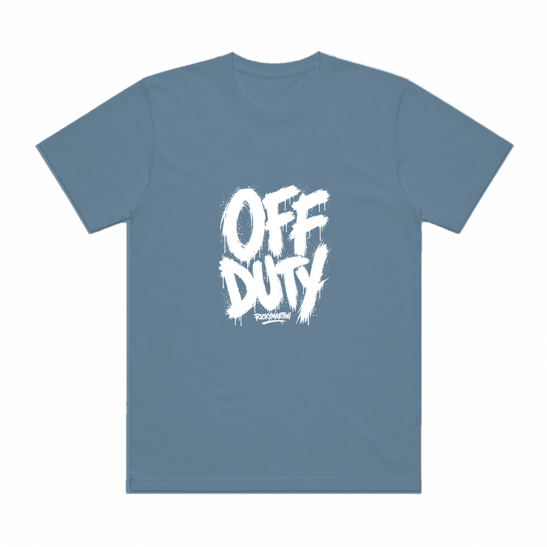 自有設計 No.002 — OFF DUTY 街頭塗鴉 石灰 T 恤
