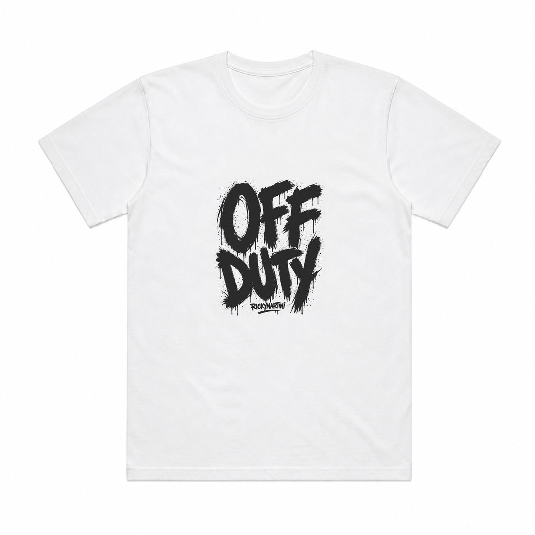 自有設計 No.002 — OFF DUTY 街頭塗鴉 白色 T 恤