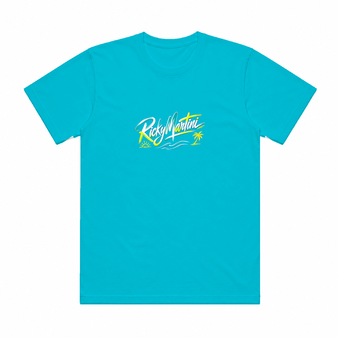 夏日系列 No.001 RickyMartini Wordmark 天空藍 T 恤