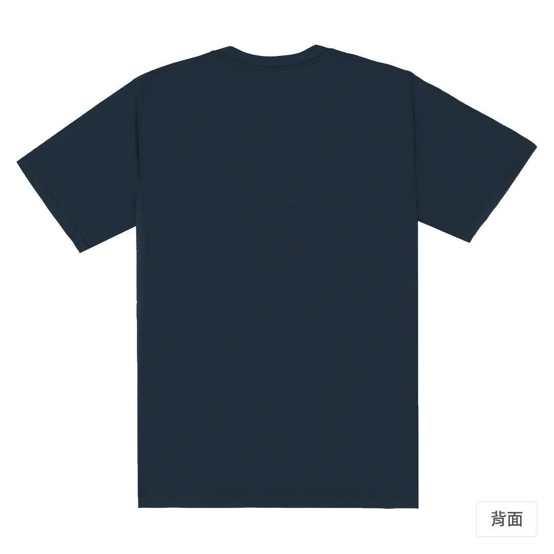 諧教 003｜雞籠人（深色衣款）｜180g 精梳棉圓筒T 藏青 背面