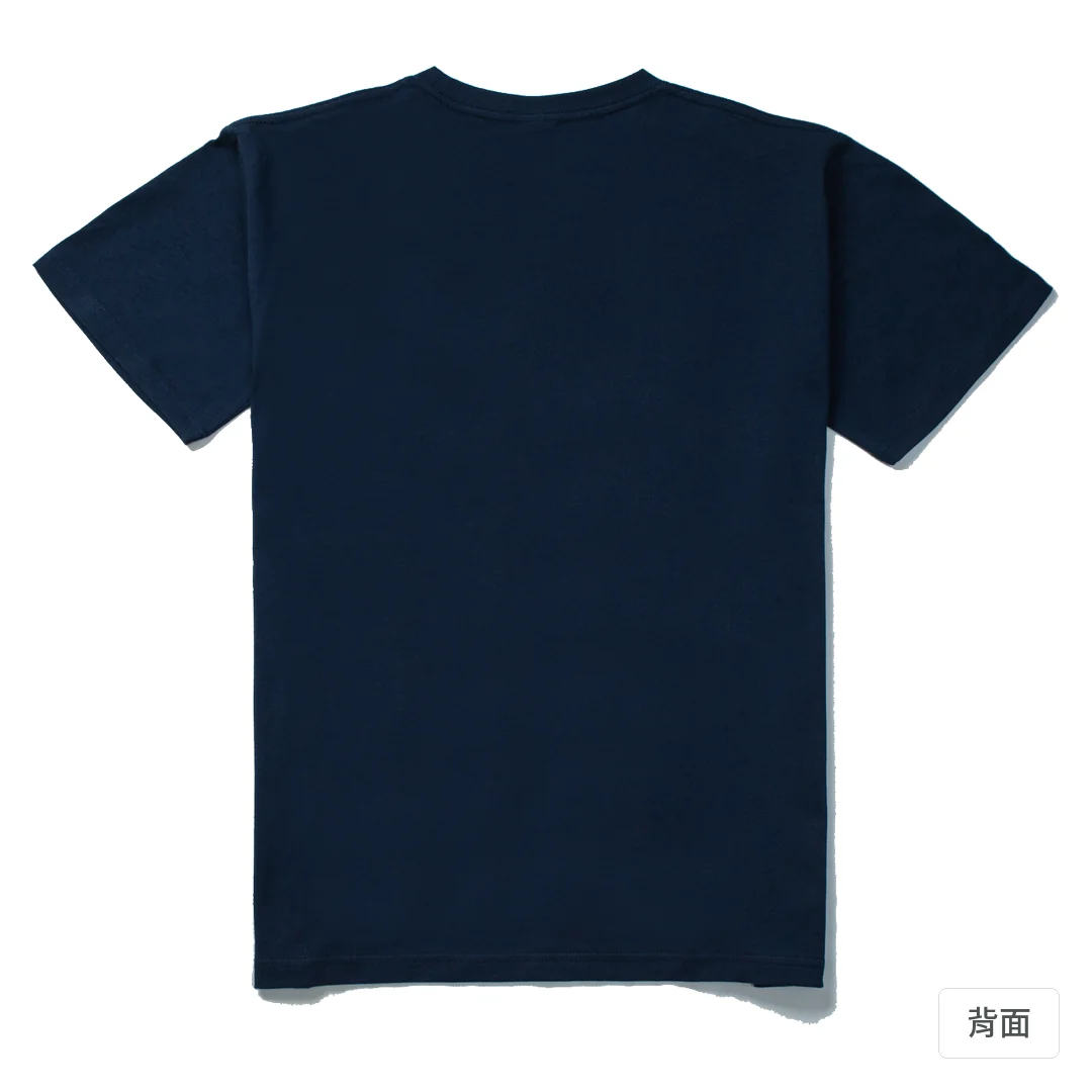 諧教 002｜喵力人（深色衣款）｜210g 精梳棉T 藏青 背面